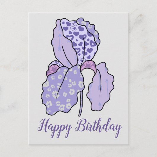 bunte Iris Postkarte (Vorderseite)