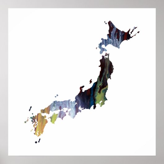 bunte japanische Silhouette Poster (Vorne)