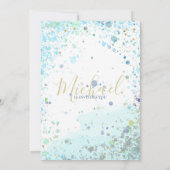 Bunte Jungen-Geburtstagsfeier Ankündigung (Rückseite)