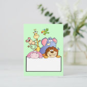 bunte JUNGLE TIERE Cartoon Postkarte (Stehend Vorderseite)