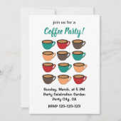 Bunte Kaffeetasse Kaffeeparty Einladung (Vorderseite)