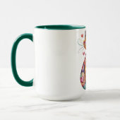 Bunte Kaffeetasse mit Design von Katze und Herzen (Links)