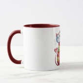 Bunte Kaffeetasse mit einem Paar liebenden Kätzche (Links)