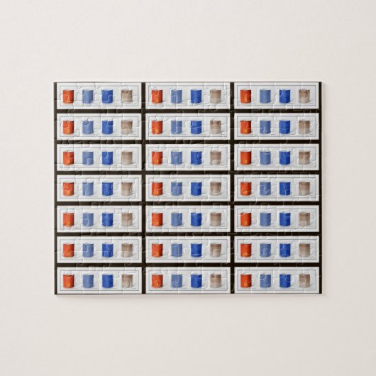 Bunte Kaffeetassen gerahmt Puzzle (Horizontal)