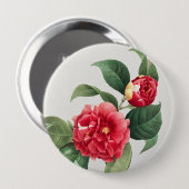 Bunte Kamelie, Pierre-Joseph Redouté, 1833 Button (Vorne & Hinten)