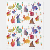 Bunte Kaninchen Ostern-Fleece-Decke Fleecedecke (Vorderseite)