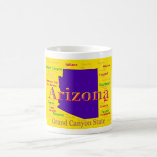 Bunte Karte Arizonas, Grand- CanyonStaat Kaffeetasse