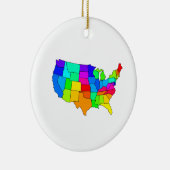 Bunte Karte des USA Keramikornament (Rechts)