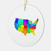 Bunte Karte des USA Keramikornament (Links)