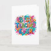 Bunte Karte für den besten Lehrer (Vorderseite)