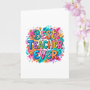 Bunte Karte für den besten Lehrer