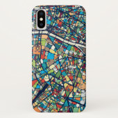 Bunte Karte Paris Frankreich | Case-Mate iPhone Hülle (Rückseite)