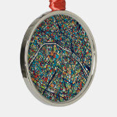 Bunte Karte Paris Frankreich | Ornament Aus Metall (Rechts)