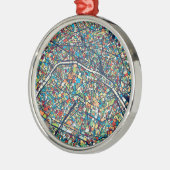Bunte Karte Paris Frankreich | Ornament Aus Metall (Links)