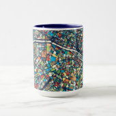 Bunte Karte Paris Frankreich | Tasse (Zentrum)