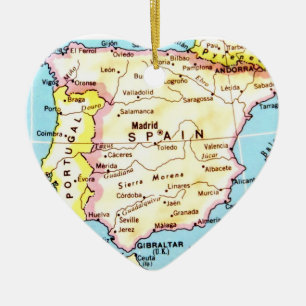 Bunte Karte von Spanien-Entwurf Keramikornament