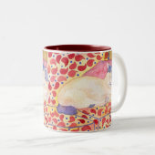 Bunte Katze auf Sofa-Tasse Zweifarbige Tasse (VorderseiteRechts)