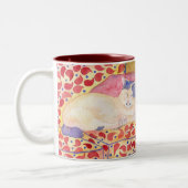 Bunte Katze auf Sofa-Tasse Zweifarbige Tasse (Links)