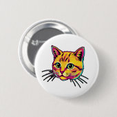 Bunte Katze Button (Vorne & Hinten)
