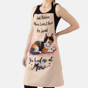 Bunte Katze - Du hast mich bei Miau Wasserfarbe um Schürze
