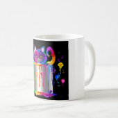 Bunte Katze Kaffeetasse (VorderseiteRechts)