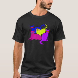 Bunte Katze Katzenliebhaber Lustig T-Shirt