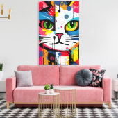 Bunte Katze Leinwanddruck (Insitu (Wohnzimmer))