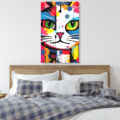 Bunte Katze Leinwanddruck (Insitu (Schlafzimmer))