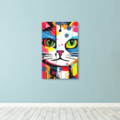 Bunte Katze Leinwanddruck (Insitu (Holzboden))