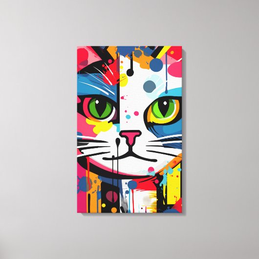 Bunte Katze Leinwanddruck (Vorderseite)