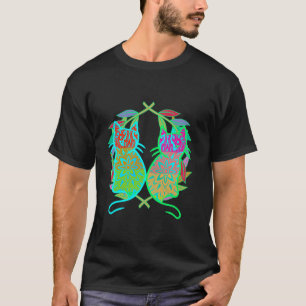 Bunte Katze Lorbeer Kranz Kätzchen Kind T-Shirt