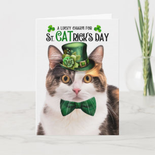 Bunte Katze Lustiger St. CATricks-Tag Glücksbringe Feiertagskarte