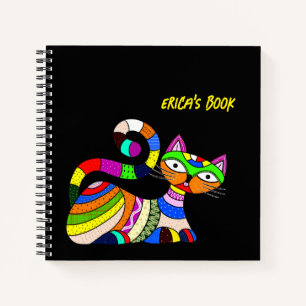 Bunte Katze Notizblock