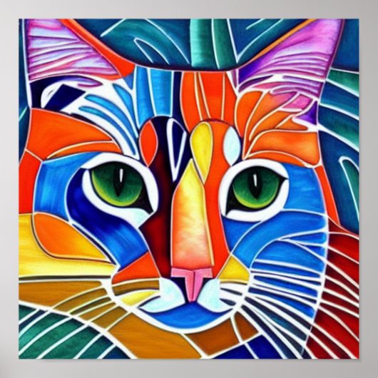 Bunte Katze Poster (Vorne)