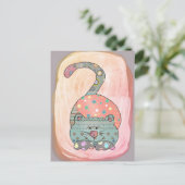 Bunte Katze Postkarte (Stehend Vorderseite)