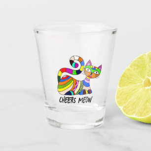 Bunte Katze Schnapsglas