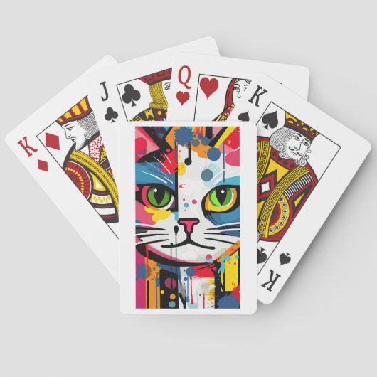 Bunte Katze Spielkarten (Rückseite)