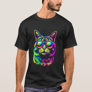 Bunte Katze T-Shirt