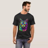 Bunte Katze T-Shirt (Vorne ganz)