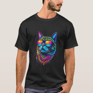 Bunte Katze T-Shirt