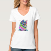 Bunte Katze T-Shirt (Vorderseite)