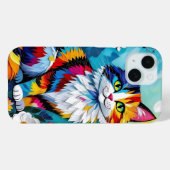 Bunte Katze und Schmetterling Case-Mate iPhone Hülle (Rückseite (Horizontal))