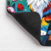 Bunte Katze und Schmetterling Mousepad (Ecke)