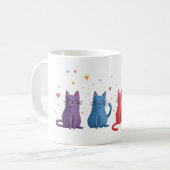 Bunte Katzen Cartoon Kaffeetasse (Vorderseite Links)