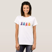Bunte Katzen Cartoon T-Shirt (Vorne ganz)