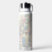 Bunte Katzen-Doodle-Kunst Trinkflasche (Hinten)