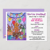 Bunte Katzen Geburtstagsparty Einladung (Vorne/Hinten)