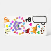 Bunte Katzen & Herzen Samsung Galaxy Hülle (Rückseite (Horizontal))