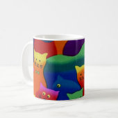 Bunte Katzen Kaffeetasse (Vorderseite Links)