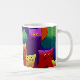 Bunte Katzen Kaffeetasse